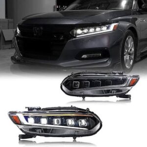 inginuity time LED Bugatti Headlights for Honda Accord 10Th Gen 2018-2022 5 GEM Projector Start-up Animation Sequential Signal Accessary